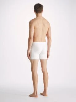 Men's Trunks Alex Micro Modal Stretch White -Derek Rose Shop mens trunks alex micro modal stretch white back