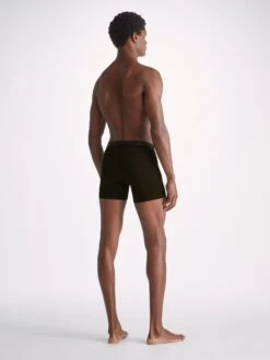 Men's Trunks Jack Pima Cotton Stretch Black -Derek Rose Shop mens trunks jack pima cotton stretch black back
