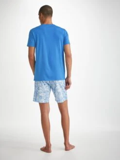 Men's V-Neck T-Shirt Basel Micro Modal Stretch Azure Blue -Derek Rose Shop mens v neck t shirt basel micro modal stretch blue back bfdd72ed 1559 47f7 abb0 c4b052421beb