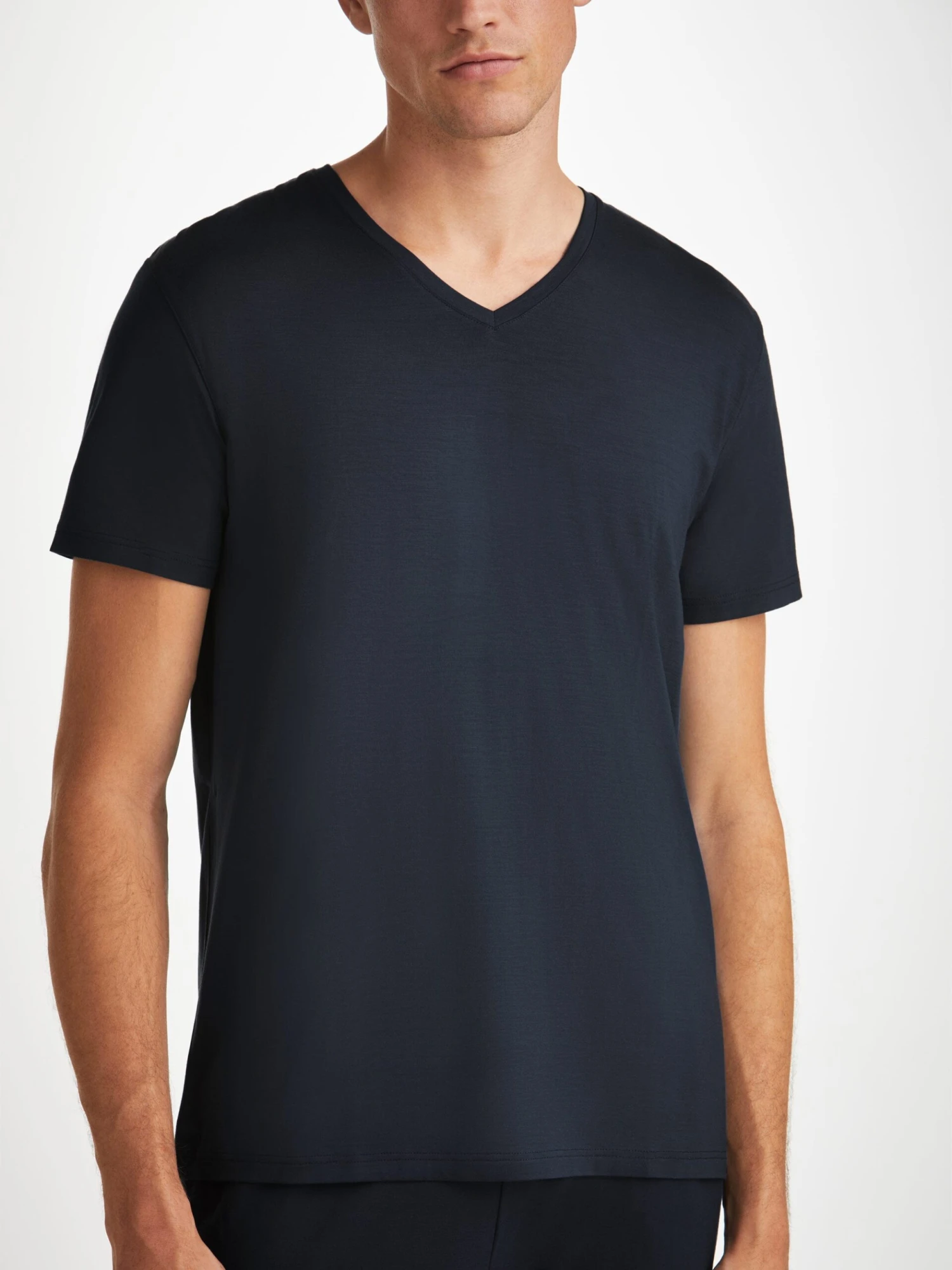 Men's V-Neck T-Shirt Basel Micro Modal Stretch Navy 9 Men's V-Neck T-Shirt Basel Micro Modal Stretch Navy - Image 7
