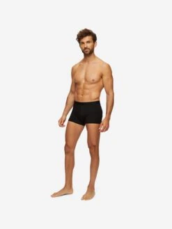 Men's Boxer Briefs Jack Pima Cotton Stretch Black 12 Men's Boxer Briefs Jack Pima Cotton Stretch Black -Derek Rose Shop mens boxer briefs jack black pima cotton stretch front