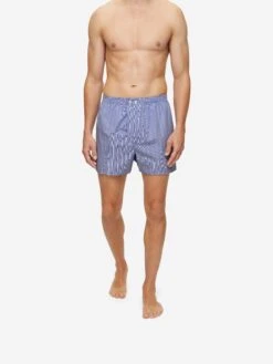Men's Classic Fit Boxers Felsted 3 Cotton Blue -Derek Rose Shop mens classic fit boxers felsted 3 cotton blue hero