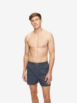 Men's Classic Fit Boxers Plaza 21 Cotton Batiste Navy 11 Men's Classic Fit Boxers Plaza 21 Cotton Batiste Navy -Derek Rose Shop mens classic fit boxers plaza 21 cotton batiste navy creative