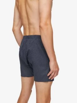 Men's Classic Fit Boxers Plaza 21 Cotton Batiste Navy 15 Men's Classic Fit Boxers Plaza 21 Cotton Batiste Navy -Derek Rose Shop mens classic fit boxers plaza 21 cotton batiste navy waistband