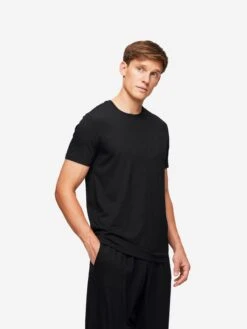 Men's Lounge Shorts Basel Micro Modal Stretch Black -Derek Rose Shop mens lounge shorts basel micro modal stretch black creative