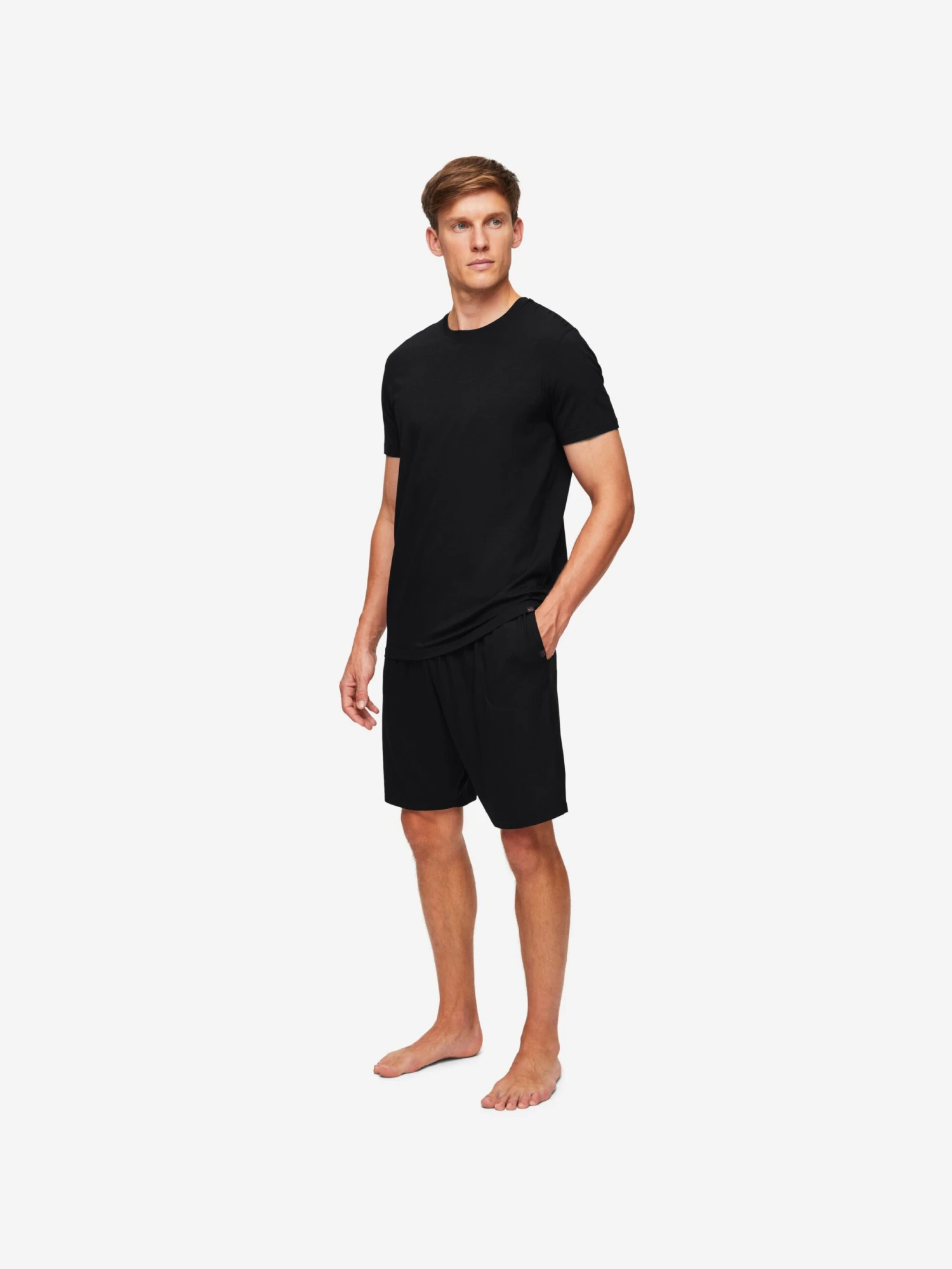 Men's Lounge Shorts Basel Micro Modal Stretch Black - Image 3