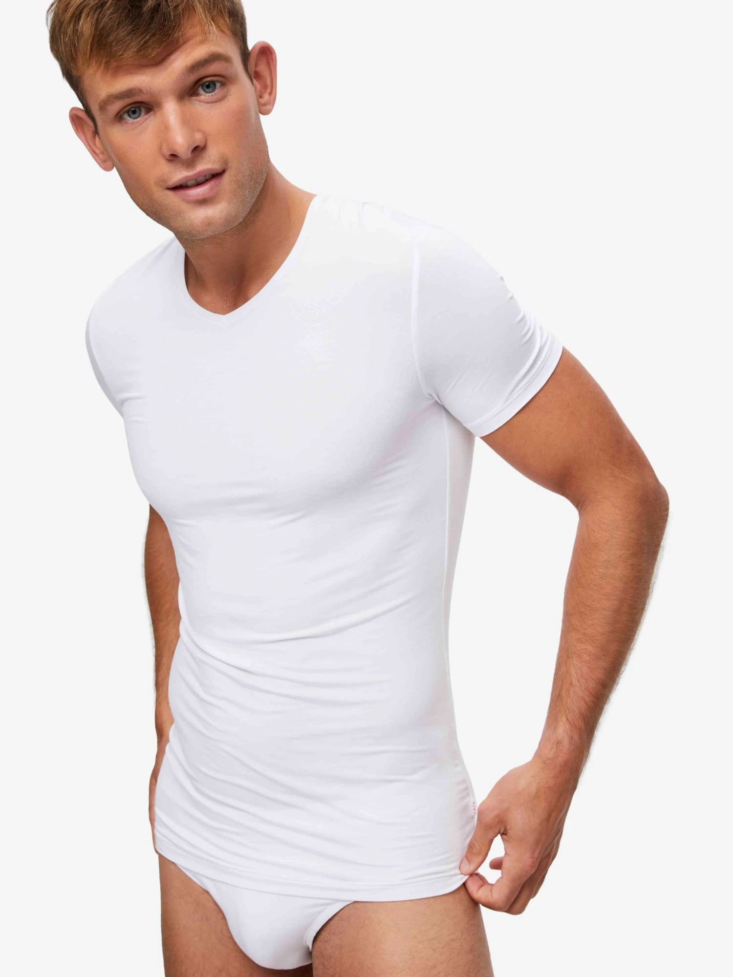 Men's Underwear V-Neck T-Shirt Alex Micro Modal Stretch White 3 Men's Underwear V-Neck T-Shirt Alex Micro Modal Stretch White
