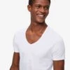 Men's Underwear V-Neck T-Shirt Jack Pima Cotton Stretch White 1 Men's Underwear V-Neck T-Shirt Jack Pima Cotton Stretch White -Derek Rose Shop mens underwear v neck t shirt jack pima cotton stretch white chest