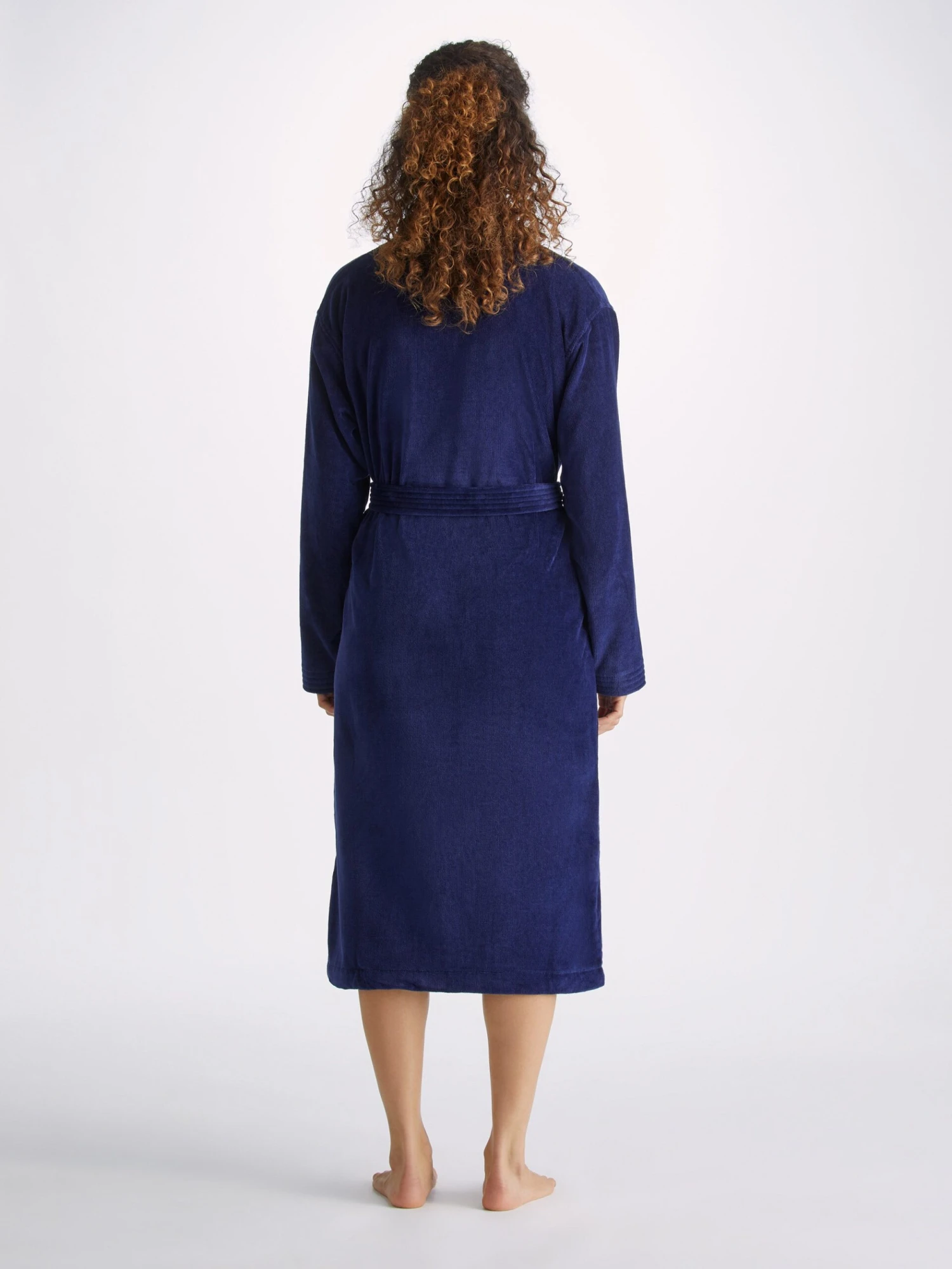 Women's Bathrobe Triton 10 Terry Cotton Navy 6 Women's Bathrobe Triton 10 Terry Cotton Navy - Image 4