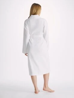 Women's Bathrobe Triton 10 Terry Cotton White -Derek Rose Shop womens bathrobe triton 10 terry cotton white back dd9f1d7d 8930 49fc 9508 2f3544dea698