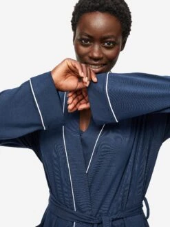 Women's Dressing Gown Lara Micro Modal Stretch Navy