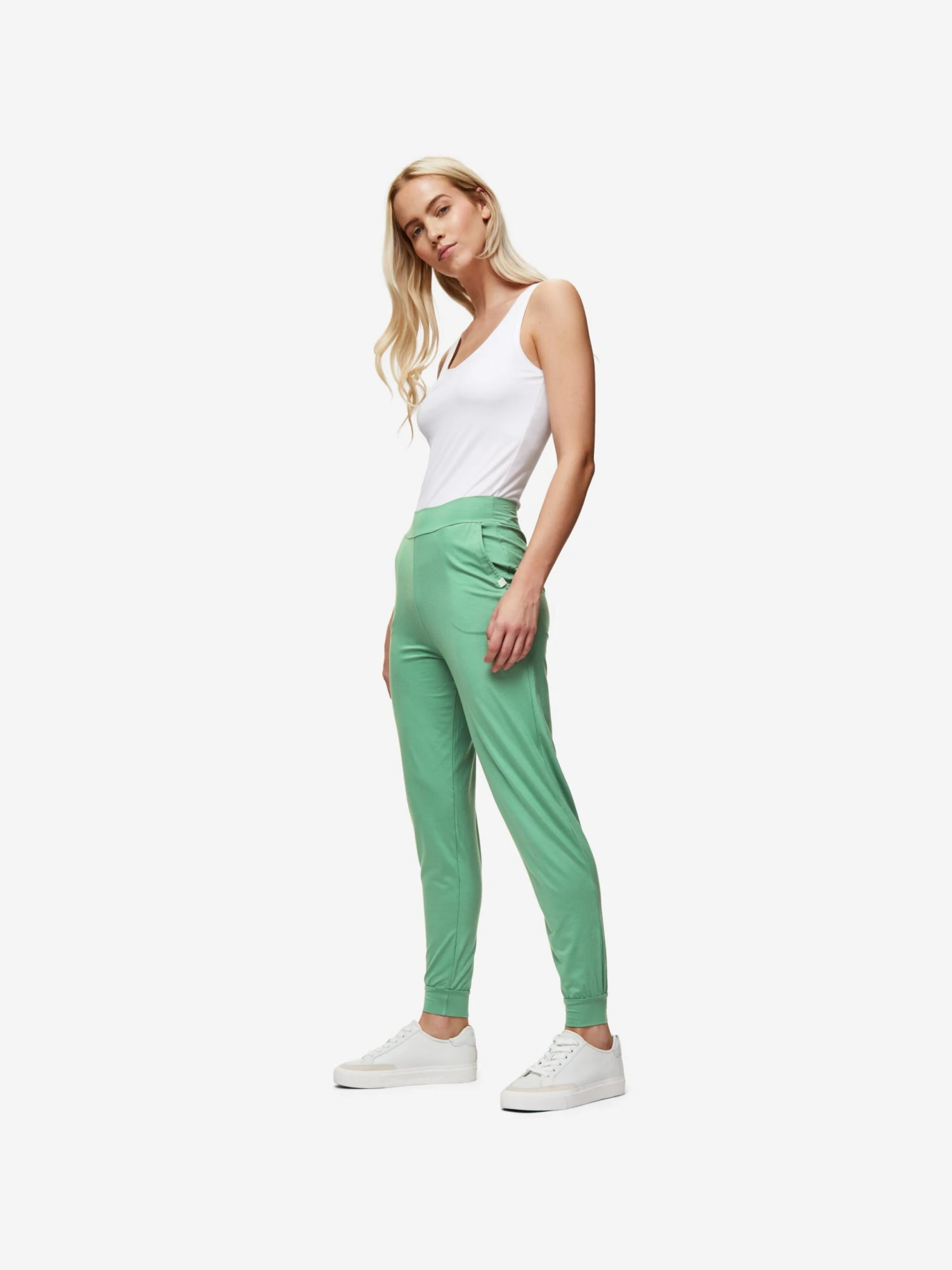 Women's Track Pants Basel Micro Modal Stretch Sage Green 4 Women's Track Pants Basel Micro Modal Stretch Sage Green - Image 3