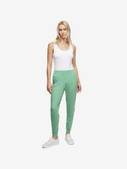 Women's Track Pants Basel Micro Modal Stretch Sage Green 11 Women's Track Pants Basel Micro Modal Stretch Sage Green -Derek Rose Shop womens jersey leisure pants basel 14 micro modal stretch green front
