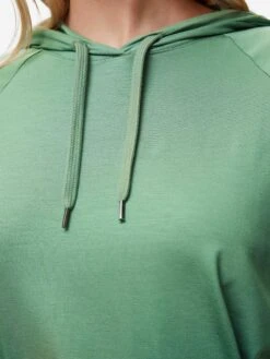 Women's Pullover Hoodie Basel Micro Modal Stretch Sage Green -Derek Rose Shop womens jersey pullover hoodie basel 14 micro modal stretch green toggle