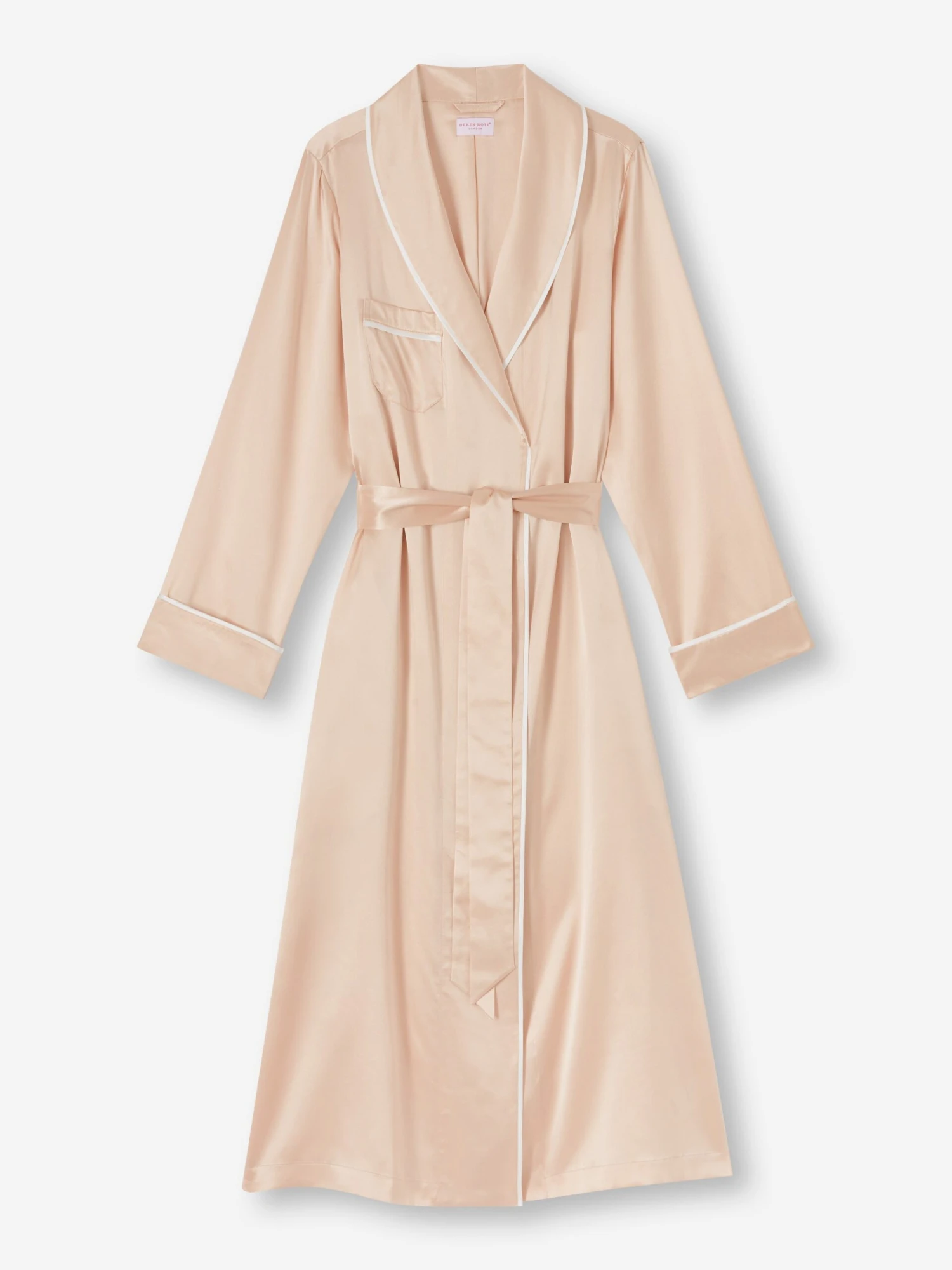 Women's Long Dressing Gown Bailey Silk Satin Champagne 4 Women's Long Dressing Gown Bailey Silk Satin Champagne - Image 2
