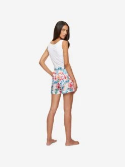 Women's Lounge Shorts Ledbury 60 Cotton Batiste White 15 Women's Lounge Shorts Ledbury 60 Cotton Batiste White -Derek Rose Shop womens lounge shorts ledbury 60 cotton batiste white back 2