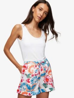 Women's Lounge Shorts Ledbury 60 Cotton Batiste White