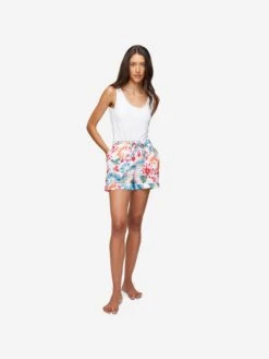 Women's Lounge Shorts Ledbury 60 Cotton Batiste White 14 Women's Lounge Shorts Ledbury 60 Cotton Batiste White -Derek Rose Shop womens lounge shorts ledbury 60 cotton batiste white front 2