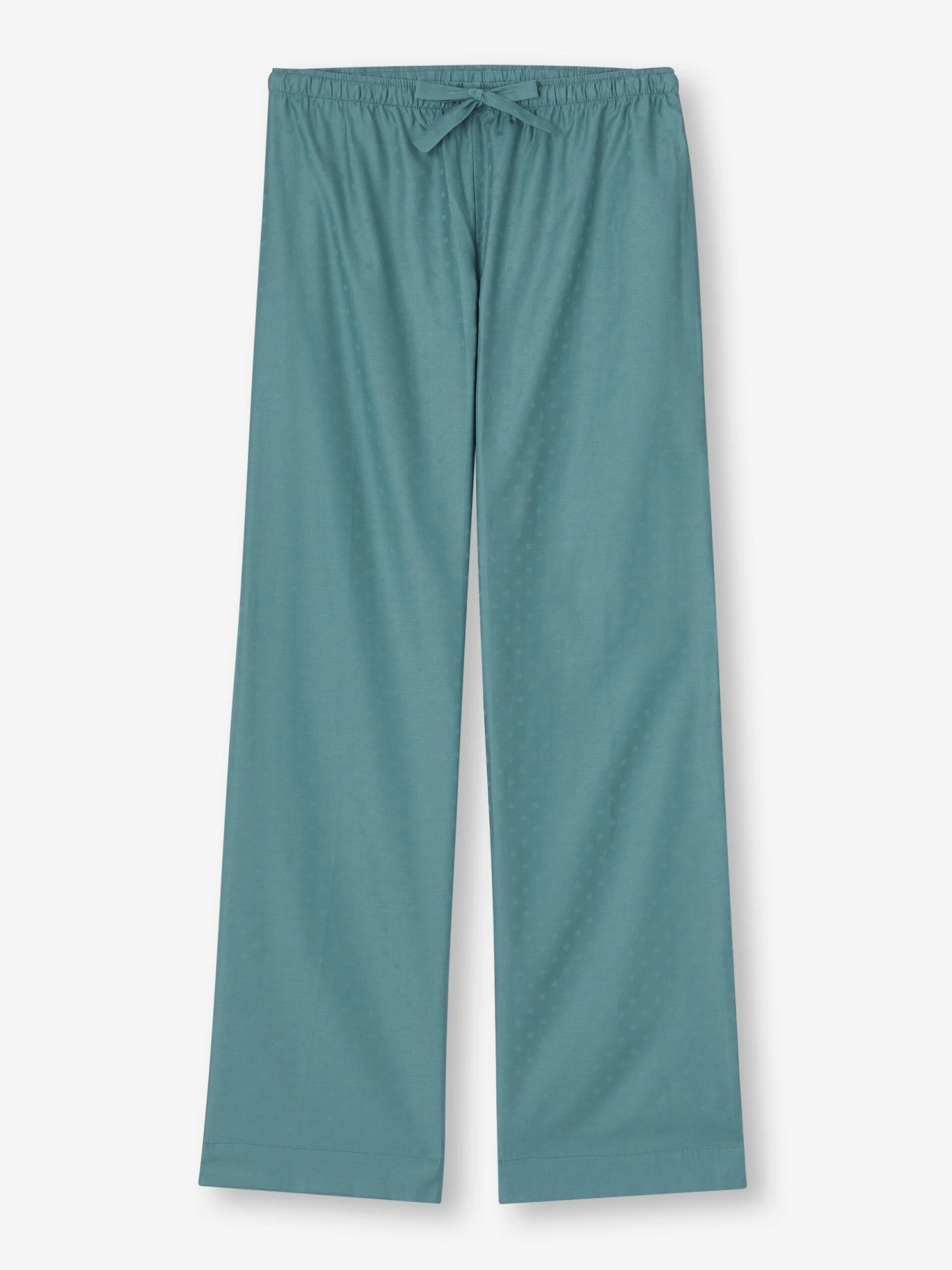 Women's Lounge Trousers Kate 9 Cotton Jacquard Teal 4 Women's Lounge Trousers Kate 9 Cotton Jacquard Teal - Image 2