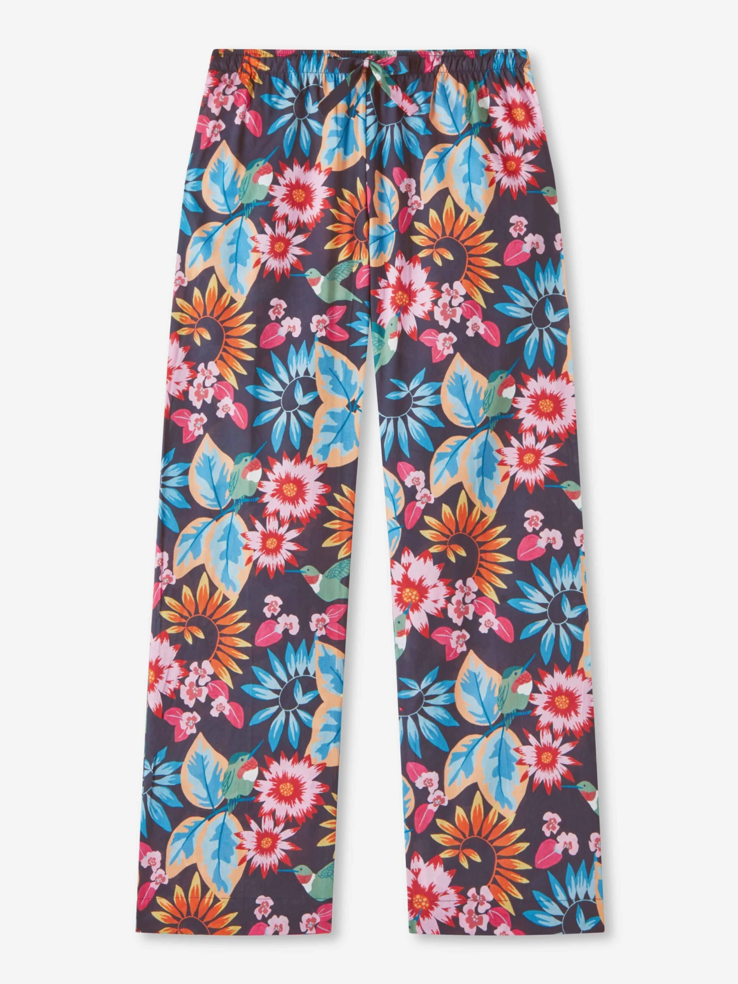 Women's Lounge Trousers Ledbury 60 Cotton Batiste Navy 4 Women's Lounge Trousers Ledbury 60 Cotton Batiste Navy - Image 2