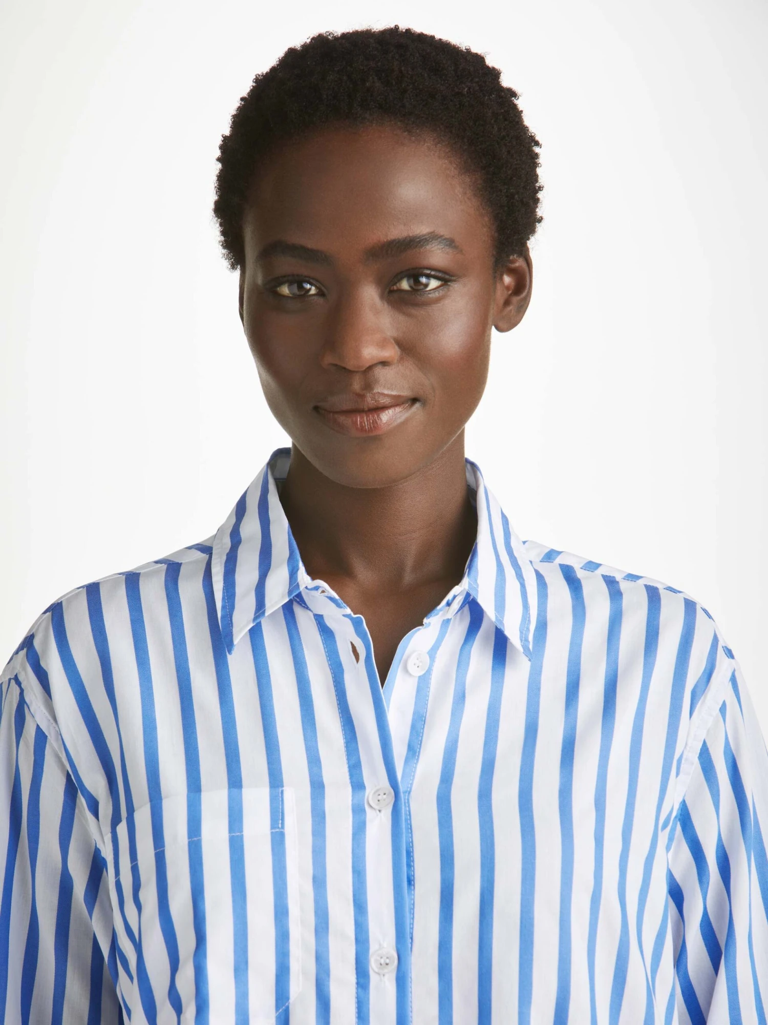 Women's Nightshirt Capri 23 Cotton Batiste Blue 7 Women's Nightshirt Capri 23 Cotton Batiste Blue - Image 5