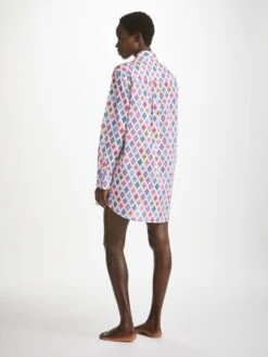Women's Nightshirt Ledbury 66 Cotton Batiste Multi -Derek Rose Shop womens nightshirt ledbury 66 cotton batiste multi back