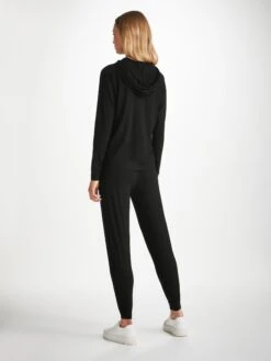 Women's Pullover Hoodie Basel Micro Modal Stretch Black -Derek Rose Shop womens pullover hoodie basel micro modal stretch black back 44c94862 09fc 42e6 9832 460a5b3c3cc4