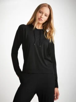 Women's Pullover Hoodie Basel Micro Modal Stretch Black