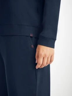 Women's Pullover Hoodie Basel Micro Modal Stretch Navy -Derek Rose Shop womens pullover hoodie basel micro modal stretch navy labels