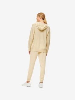 Women's Relaxed Pullover Hoodie Daphne Cashmere Beige -Derek Rose Shop womens pullover hoodie daphne 10 cashmere cream back
