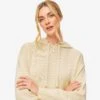 Women's Relaxed Pullover Hoodie Daphne Cashmere Beige 2 Women's Relaxed Pullover Hoodie Daphne Cashmere Beige -Derek Rose Shop womens pullover hoodie daphne 10 cashmere cream close up