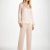 Women's Pyjamas Bailey Silk Satin Champagne 2 Women's Pyjamas Bailey Silk Satin Champagne -Derek Rose Shop womens pyjamas bailey 3 silk satin cream front