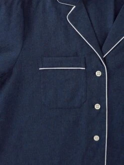 Women's Pyjamas Balmoral 3 Brushed Cotton Navy 17 Women's Pyjamas Balmoral 3 Brushed Cotton Navy -Derek Rose Shop womens pyjamas balmoral 3 brushed cotton navy monogram product