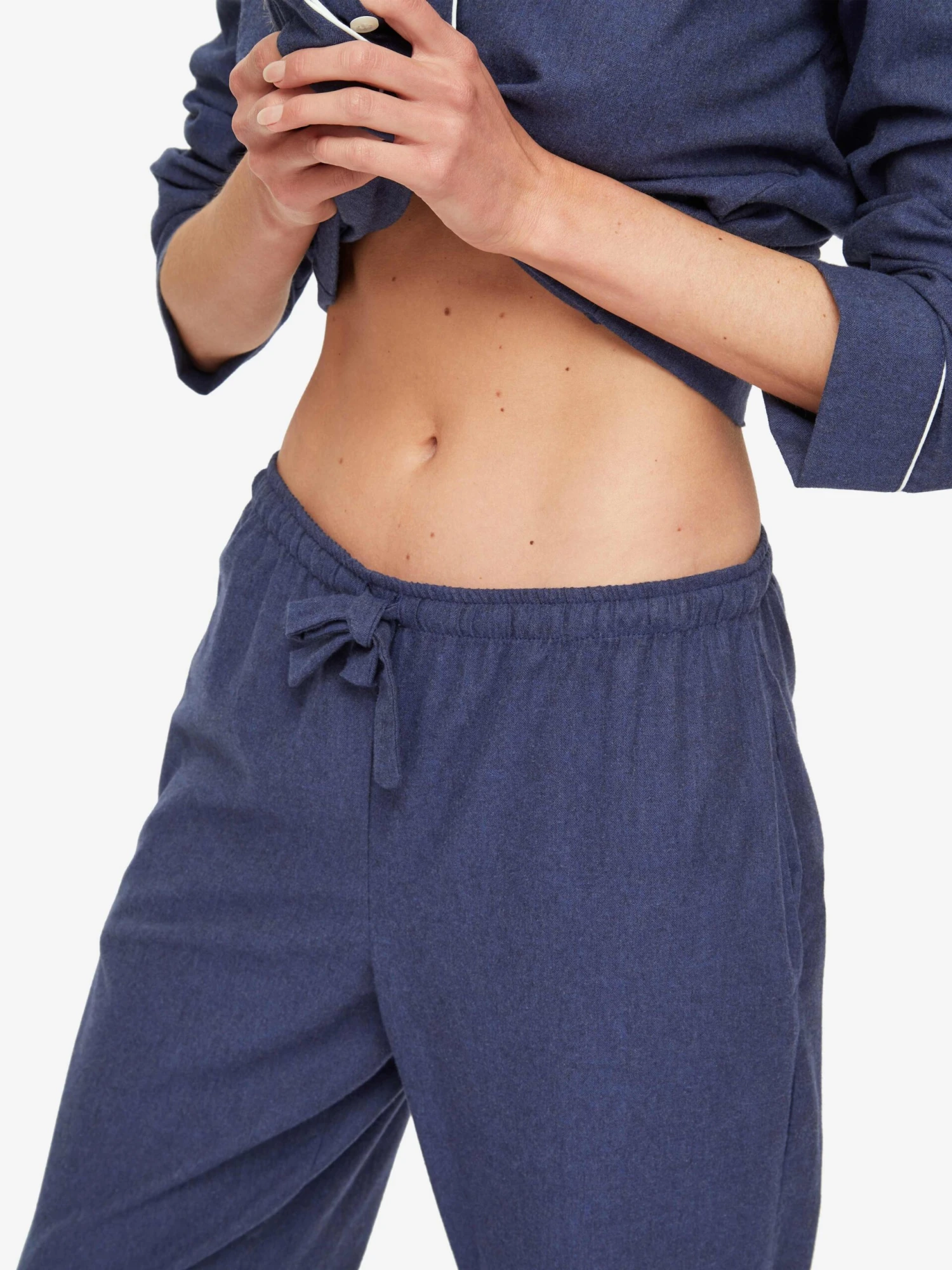 Women's Pyjamas Balmoral 3 Brushed Cotton Navy 8 Women's Pyjamas Balmoral 3 Brushed Cotton Navy - Image 6