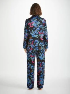 Women's Pyjamas Brindisi 101 Silk Satin Black 10 Women's Pyjamas Brindisi 101 Silk Satin Black -Derek Rose Shop womens pyjamas brindisi 101 silk satin black back