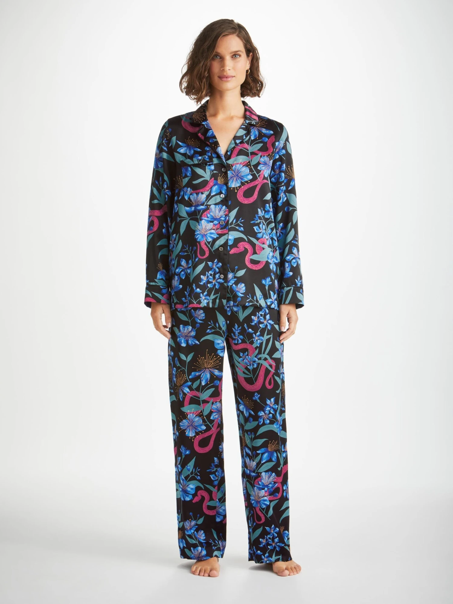 Women's Pyjamas Brindisi 101 Silk Satin Black 5 Women's Pyjamas Brindisi 101 Silk Satin Black - Image 3