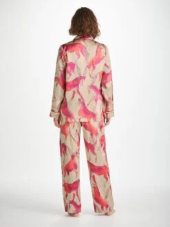 Women's Pyjamas Brindisi 96 Silk Satin Cream -Derek Rose Shop womens pyjamas brindisi 96 silk satin cream back