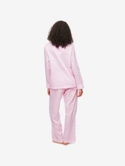 Women's Pyjamas Capri 20 Cotton Pink 12 Women's Pyjamas Capri 20 Cotton Pink -Derek Rose Shop womens pyjamas capri 20 cotton pink back