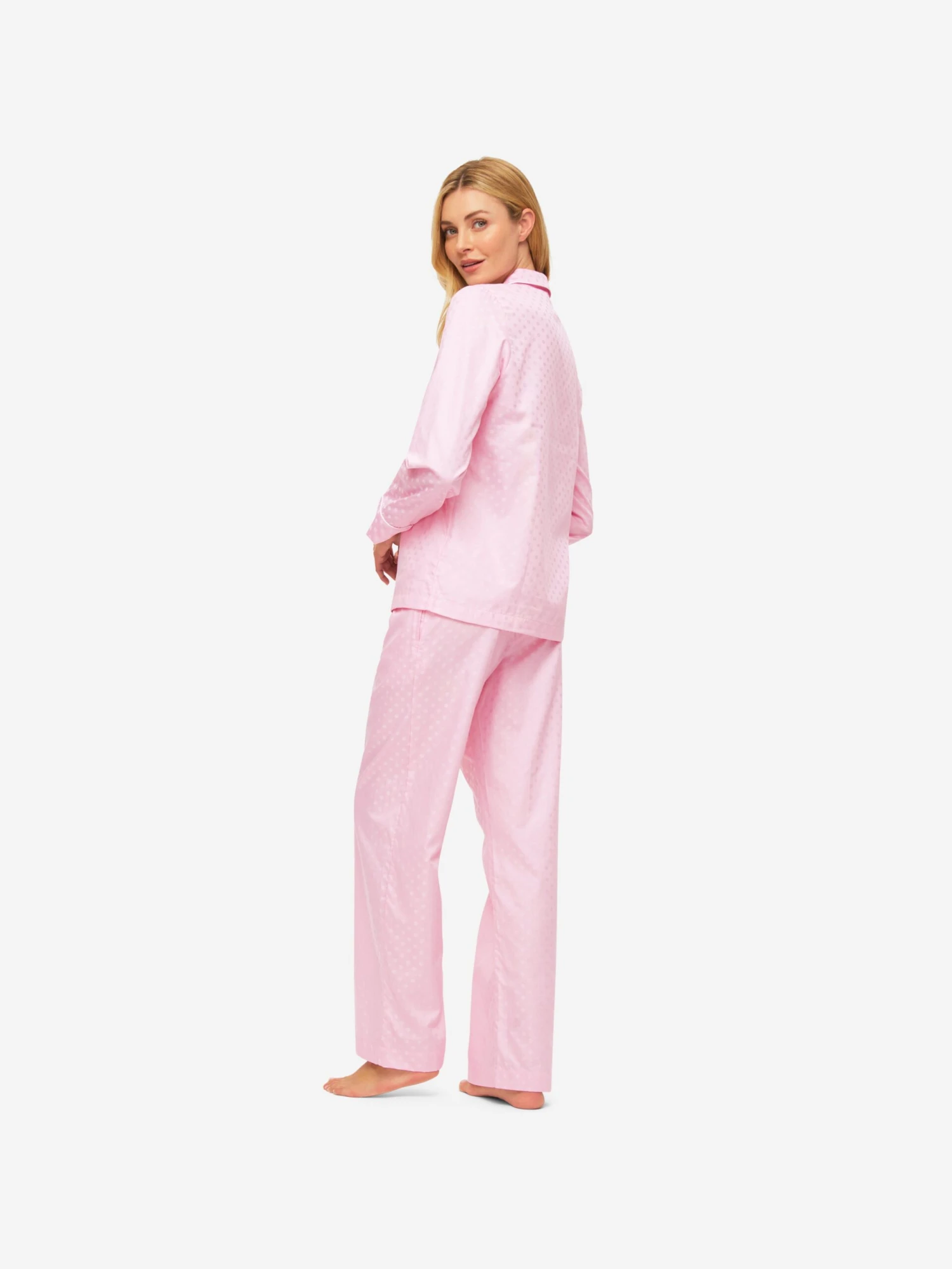 Women's Pyjamas Kate 7 Cotton Jacquard Pink 6 Women's Pyjamas Kate 7 Cotton Jacquard Pink - Image 4