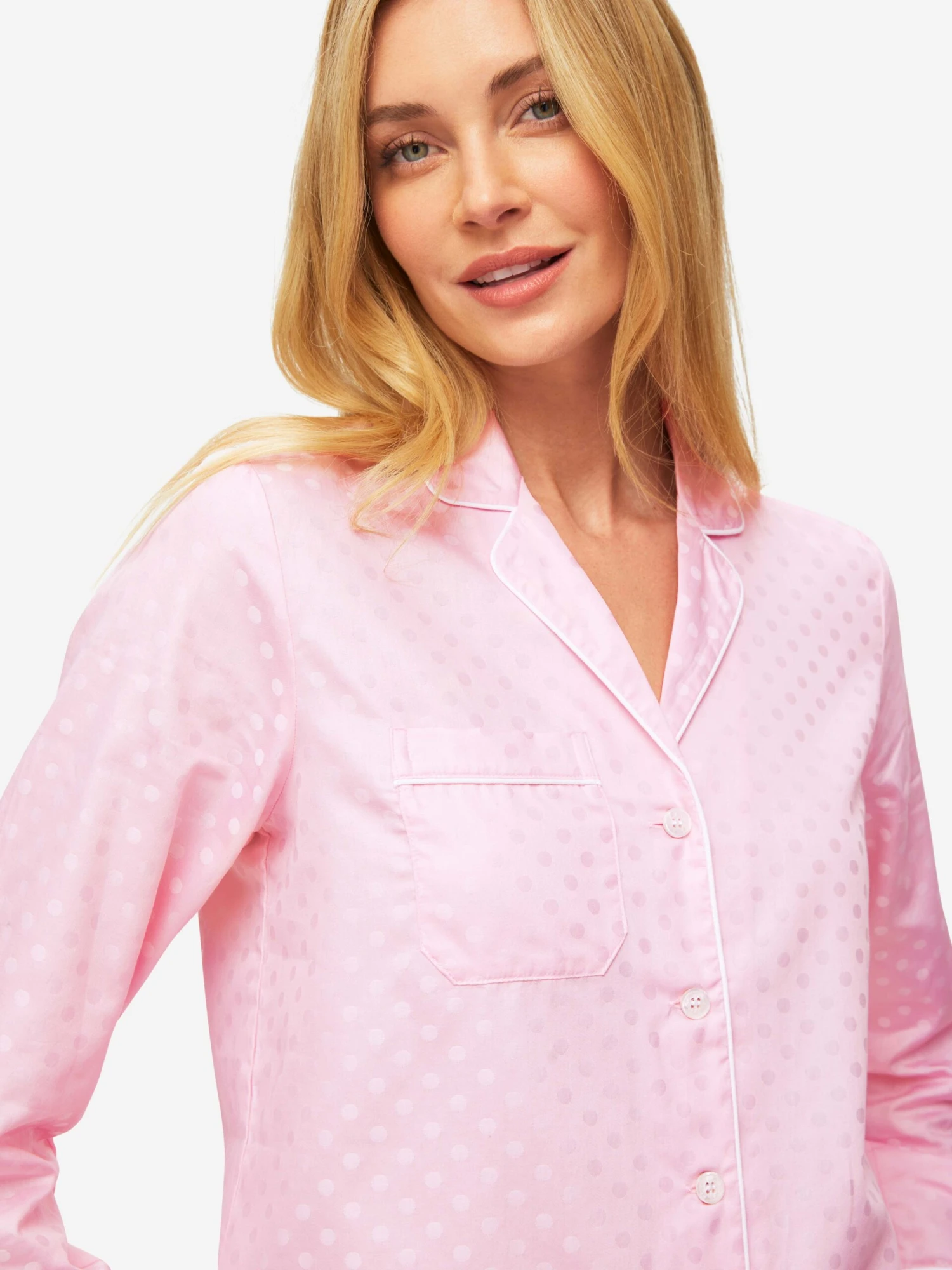 Women's Pyjamas Kate 7 Cotton Jacquard Pink 8 Women's Pyjamas Kate 7 Cotton Jacquard Pink - Image 6