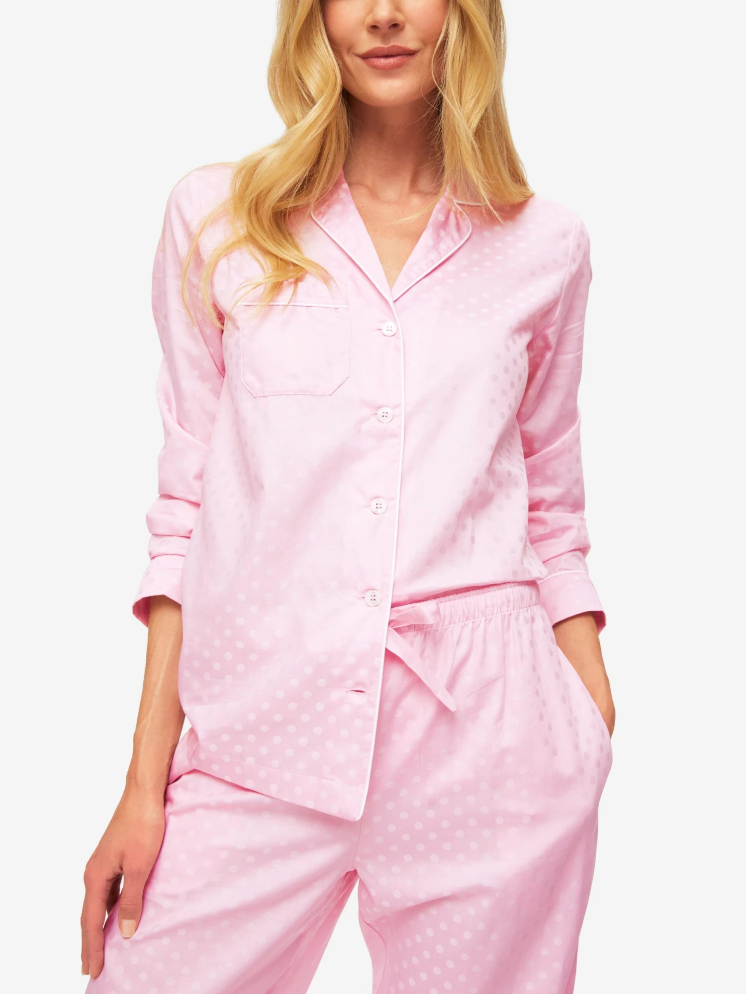 Women's Pyjamas Kate 7 Cotton Jacquard Pink 3 Women's Pyjamas Kate 7 Cotton Jacquard Pink