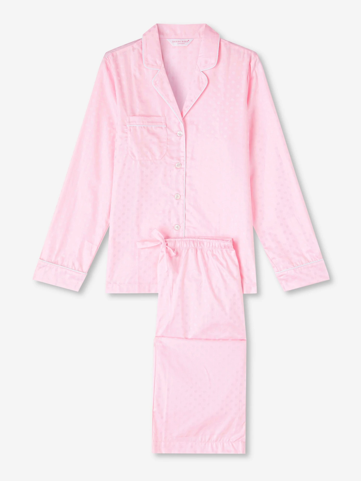 Women's Pyjamas Kate 7 Cotton Jacquard Pink 4 Women's Pyjamas Kate 7 Cotton Jacquard Pink - Image 2