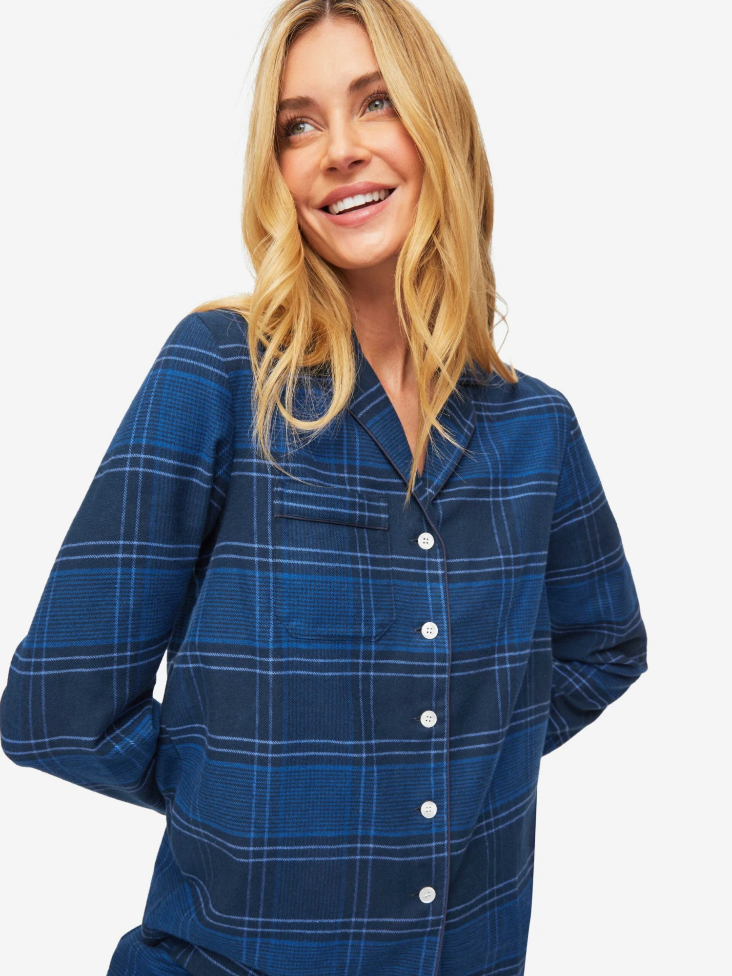 Women's Pyjamas Kelburn 27 Brushed Cotton Navy 3 Women's Pyjamas Kelburn 27 Brushed Cotton Navy