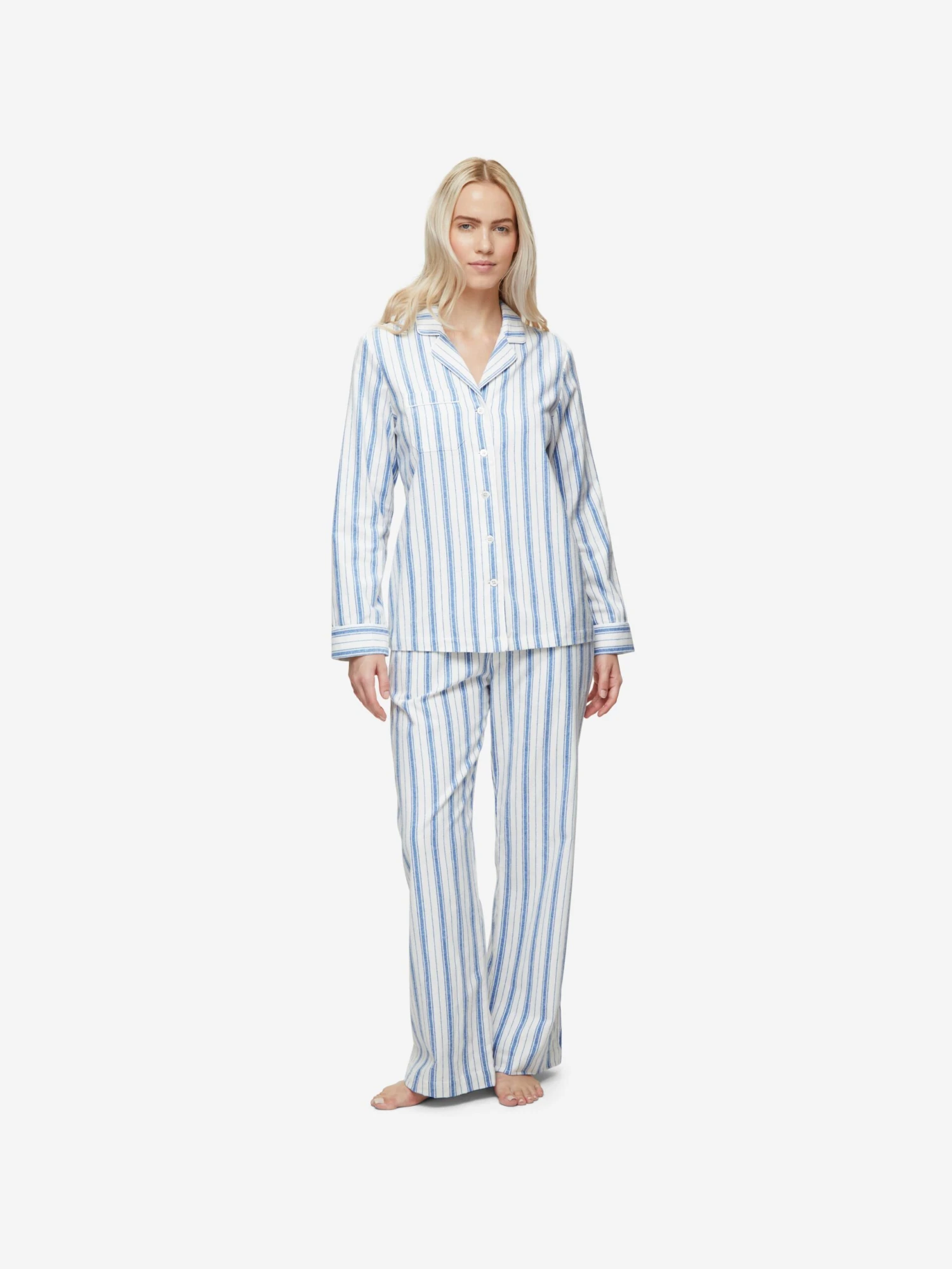 Women's Pyjamas Kelburn 31 Brushed Cotton Blue 5 Women's Pyjamas Kelburn 31 Brushed Cotton Blue - Image 3