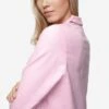 Women's Pyjamas Kelburn 32 Brushed Cotton Pink -Derek Rose Shop womens pyjamas kelburn 32 brushed cotton pink shoulder close up