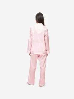 Women's Pyjamas Ledbury 56 Cotton Batiste Pink 15 Women's Pyjamas Ledbury 56 Cotton Batiste Pink -Derek Rose Shop womens pyjamas ledbury 56 cotton batiste pink back