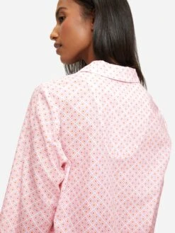Women's Pyjamas Ledbury 56 Cotton Batiste Pink 13 Women's Pyjamas Ledbury 56 Cotton Batiste Pink -Derek Rose Shop womens pyjamas ledbury 56 cotton batiste pink shoulder