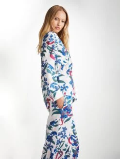 Women's Pyjamas Ledbury 68 Cotton Batiste Multi -Derek Rose Shop womens pyjamas ledbury 68 cotton batiste multi creative