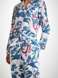 Women's Pyjamas Ledbury 68 Cotton Batiste Multi -Derek Rose Shop womens pyjamas ledbury 68 cotton batiste multi crop