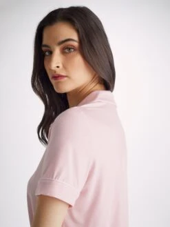 Women's Short Pyjamas Lara Micro Modal Stretch Ballet Pink 13 Women's Short Pyjamas Lara Micro Modal Stretch Ballet Pink -Derek Rose Shop womens short pyjamas lara micro modal stretch ballet pink shoudler